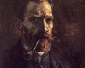 文森特 威廉 梵高 : 叼着烟斗的自画像